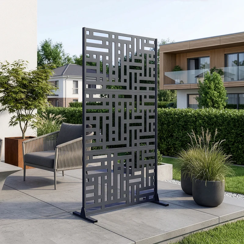 Tabique Bernalda con diseño atractivo acero En diferenres medidas - Negro [casa.pro]