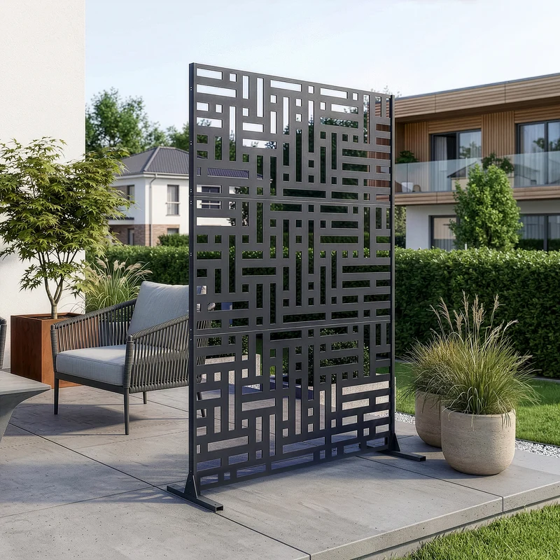 Tabique Bernalda con diseño atractivo acero En diferenres medidas - Negro [casa.pro]