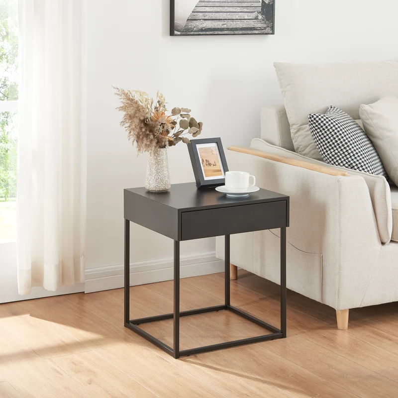Mesa auxiliar Rautjärvi 50x43x41cm de acero en varios colores [en.casa]
