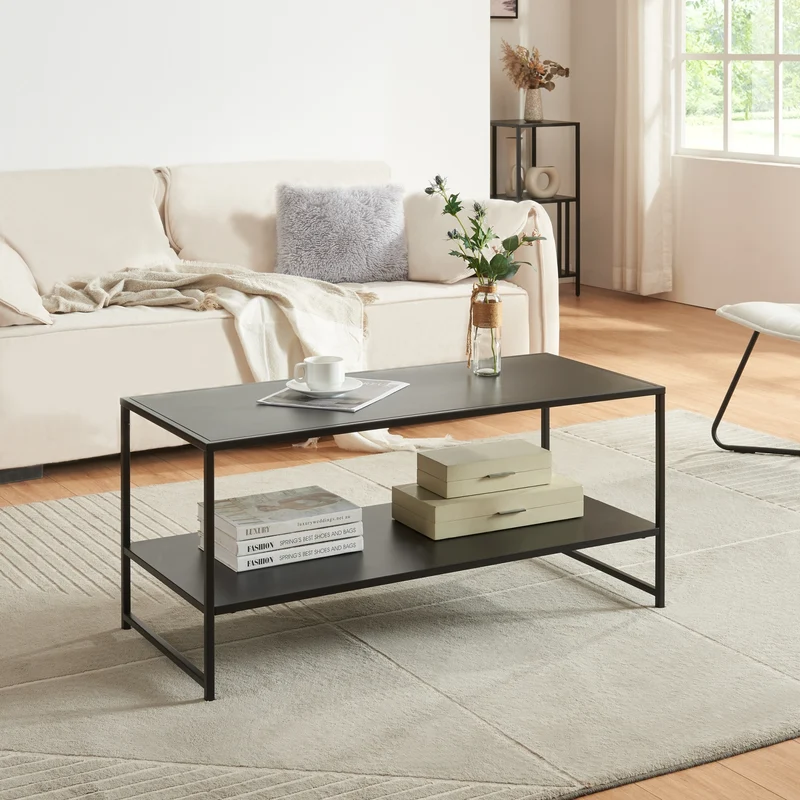 Mesa de centro Ruokolahti acero 102x43x46cm [en.casa]