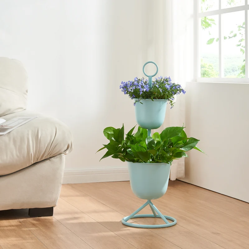 Soporte para flores Alphen con macetas de metal [en.casa]