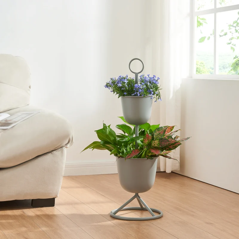 Soporte para flores Alphen con macetas de metal [en.casa]