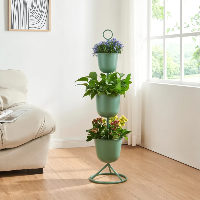 Soporte para flores Alphen con macetas de metal [en.casa]