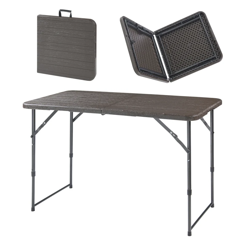 Mesa plegable ajustable en altura Adelfia 120x60cm [en.casa]