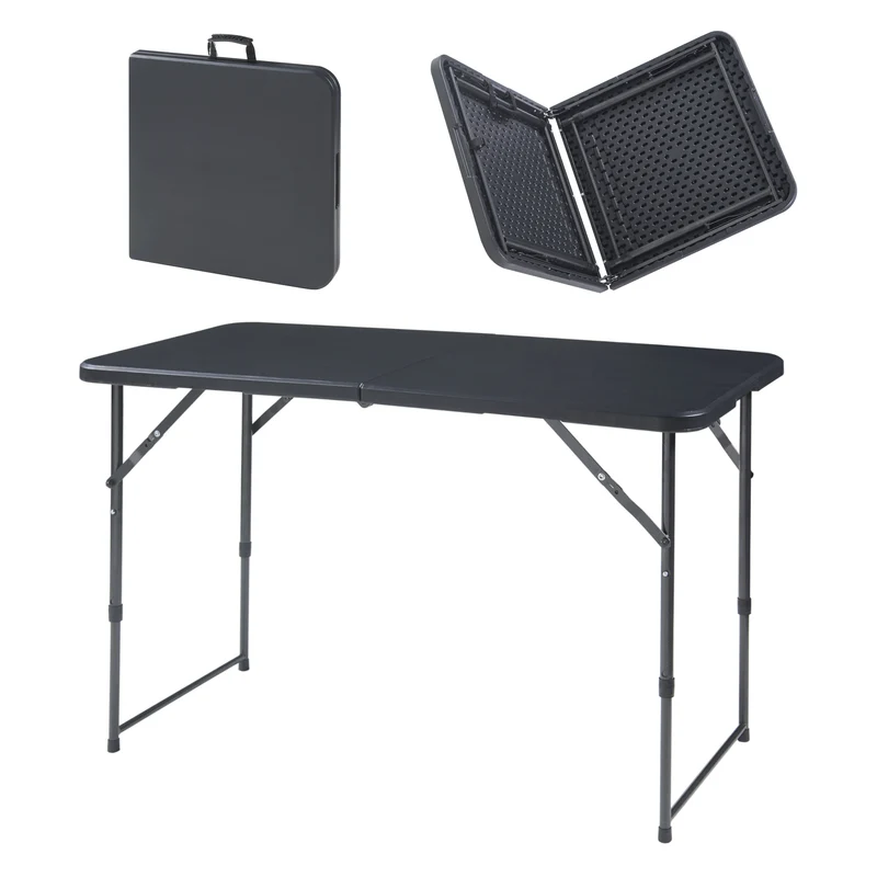Mesa plegable ajustable en altura Adelfia 120x60cm [en.casa]