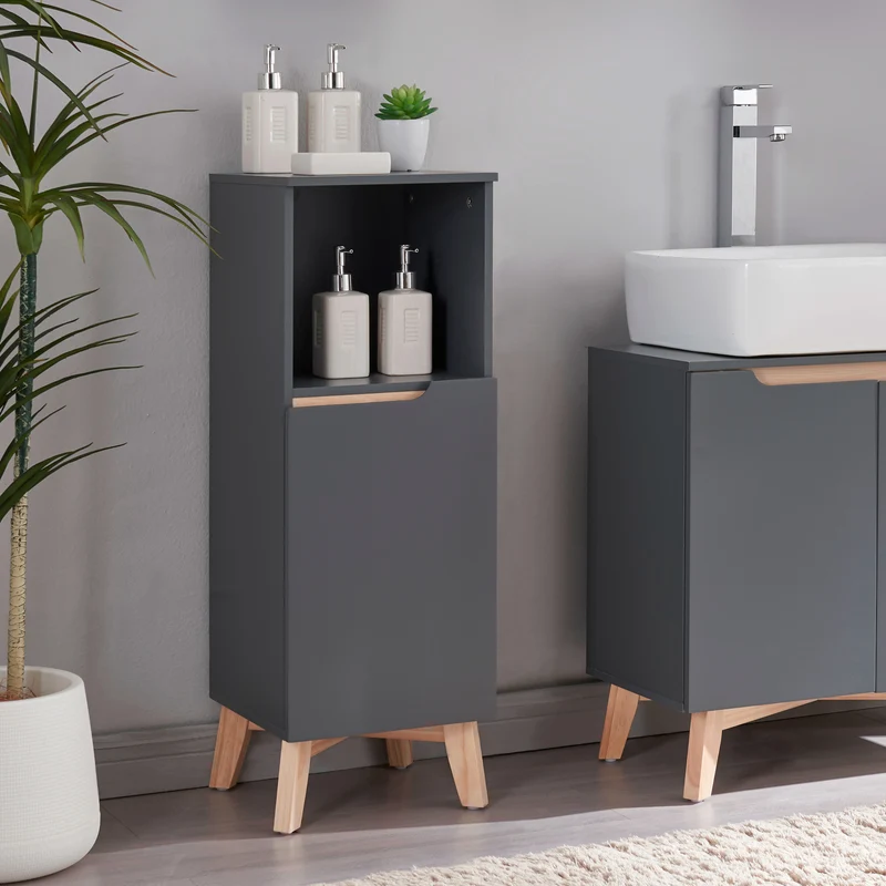 Armario de baño Overath gris [en.casa]