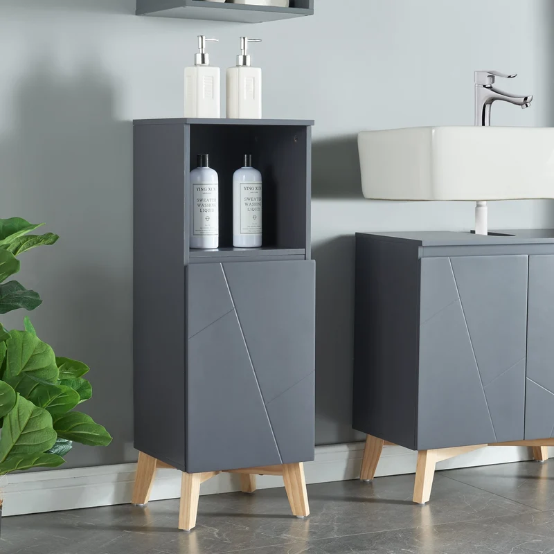 Armario de baño Overath gris [en.casa]