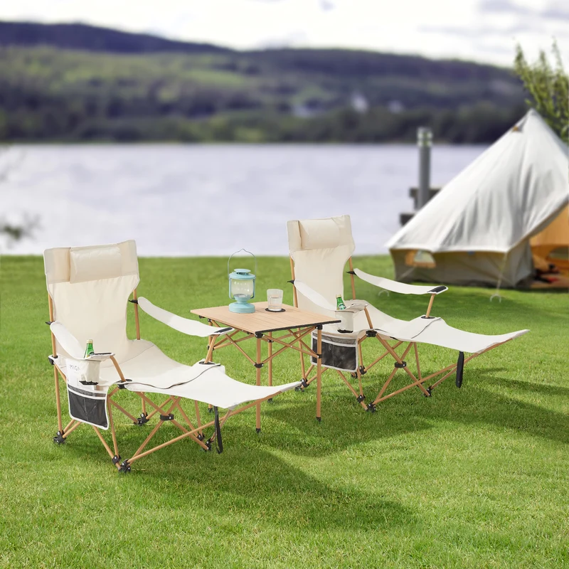 Conjunto de muebles de camping Bellante 3 piezas plegable [casa.pro]