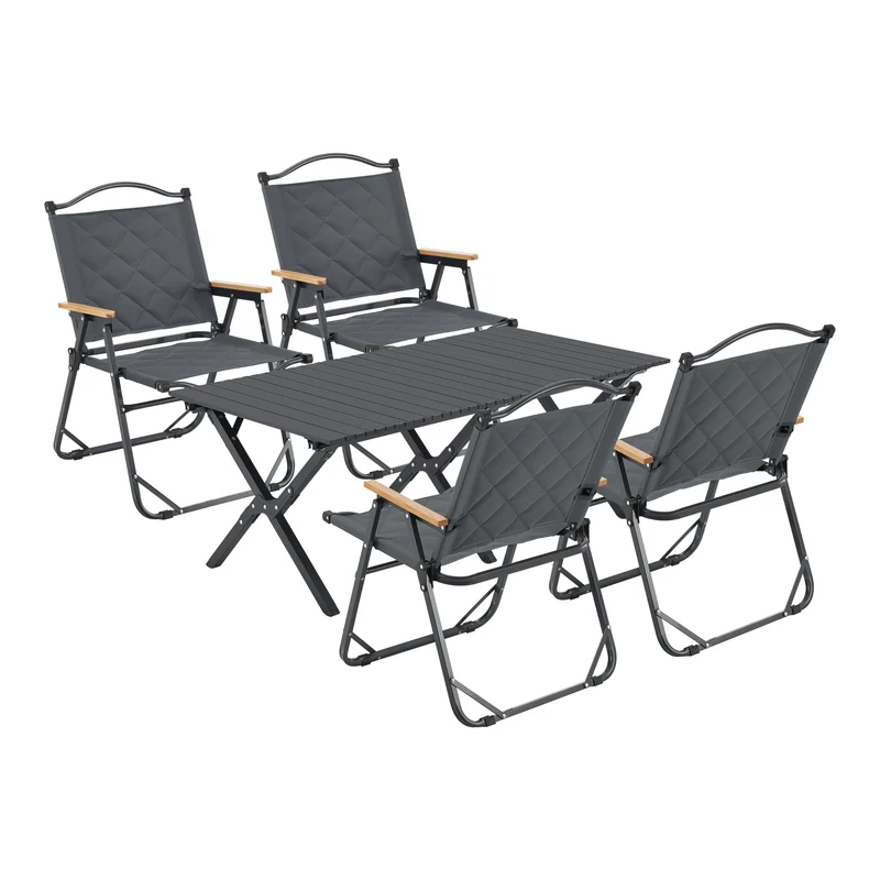 Conjunto de muebles de camping Botrugno 5 piezas Tejido textil [casa.pro]