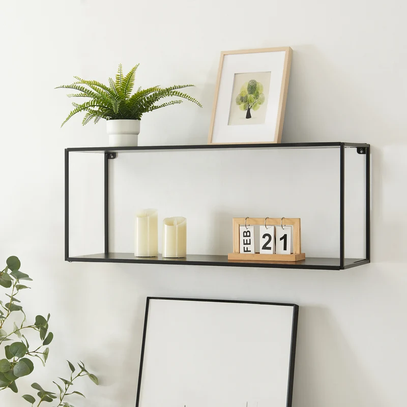 Estantería de pared Notodden acero negro [en.casa]