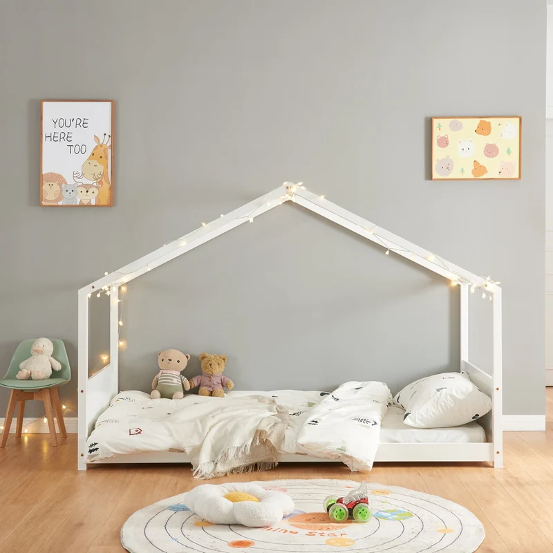 Cama casita Simo con colchón Blanco [en.casa]