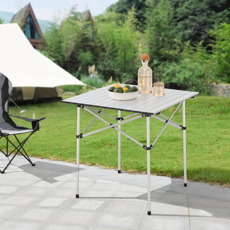 Mesa plegable Castilenti de aluminio [en.casa]