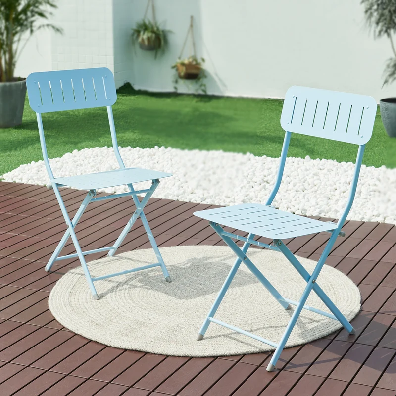 Silla plegable Sande juego de 2 acero [en.casa]