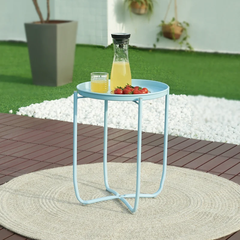 Mesa de tableta Sandefjord acero [en.casa]