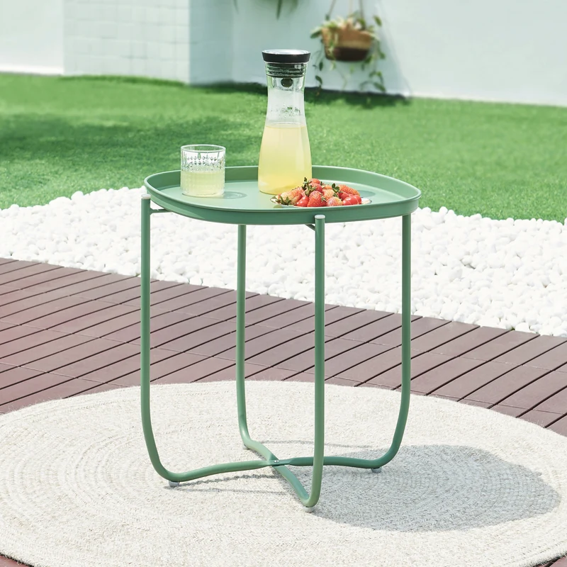 Mesa de tableta Sandefjord acero [en.casa]