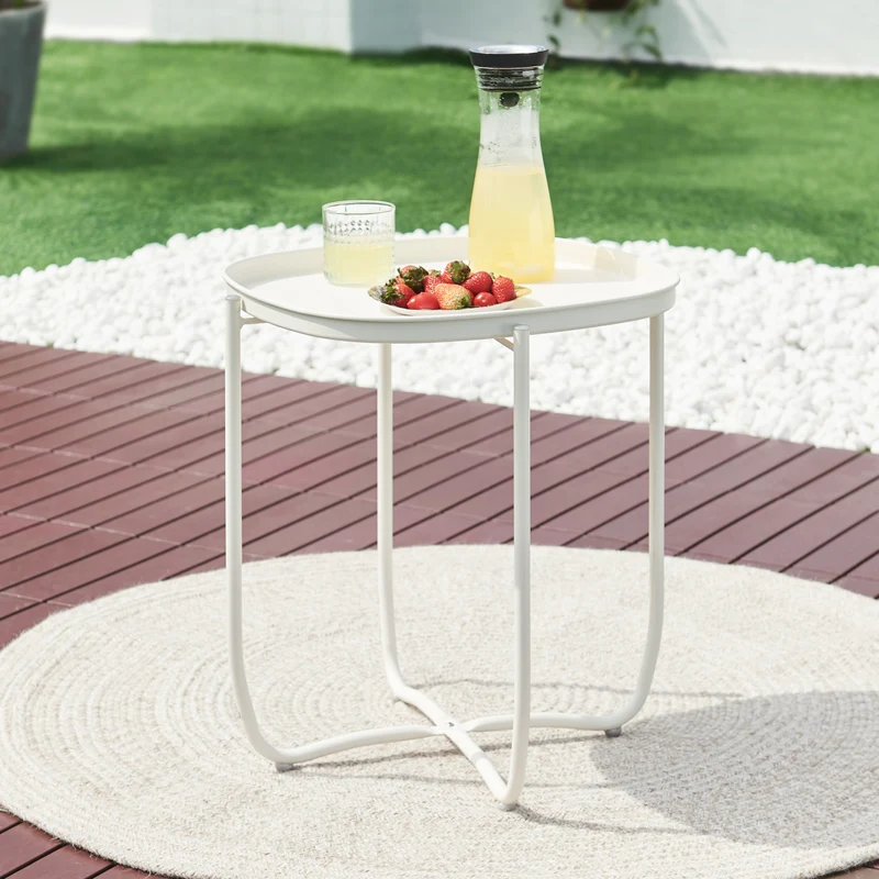 Mesa de tableta Sandefjord acero [en.casa]