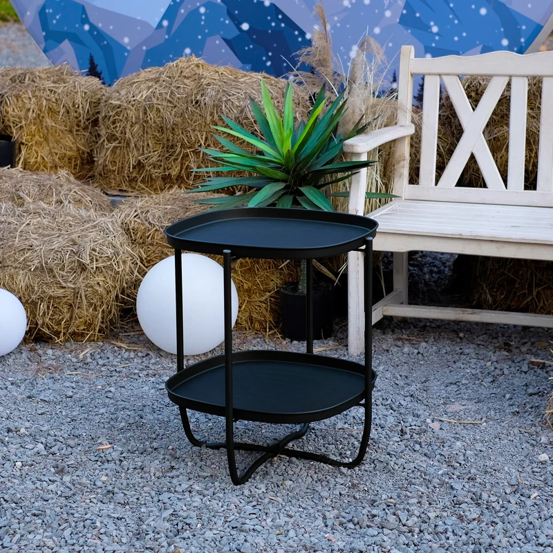 Mesa de tableta Sandefjord acero [en.casa]