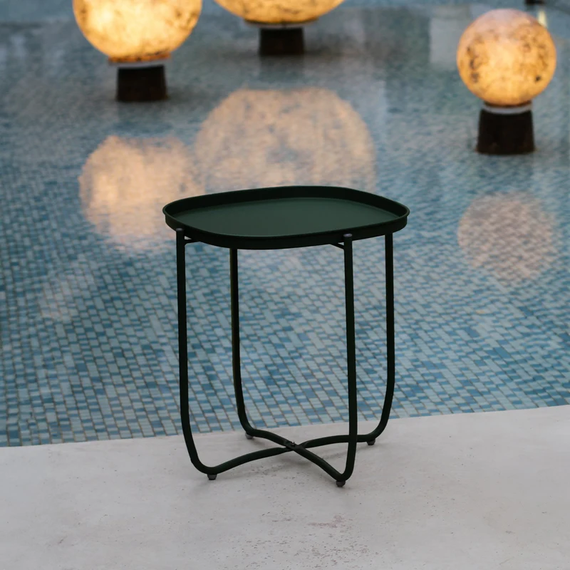 Mesa de tableta Sandefjord acero [en.casa]