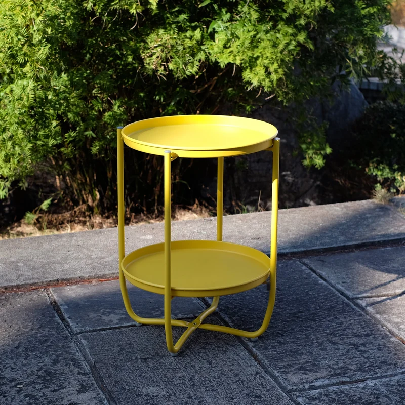 Mesa de tableta Sandefjord acero [en.casa]