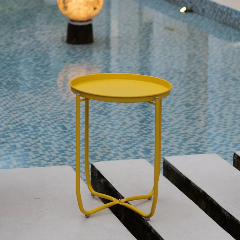 Mesa de tableta Sandefjord acero [en.casa]