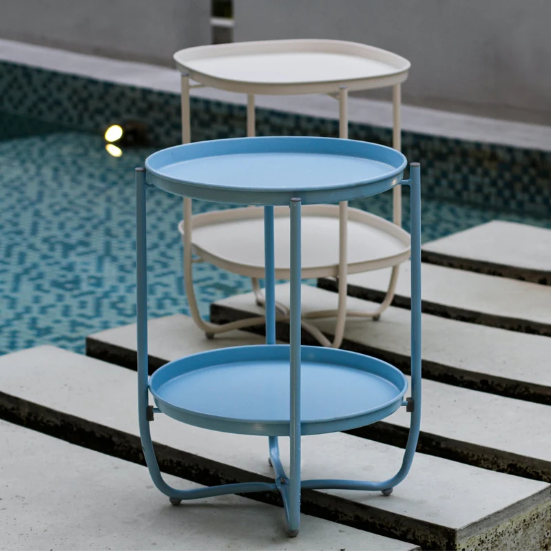 Mesa de tableta Sandefjord acero [en.casa]