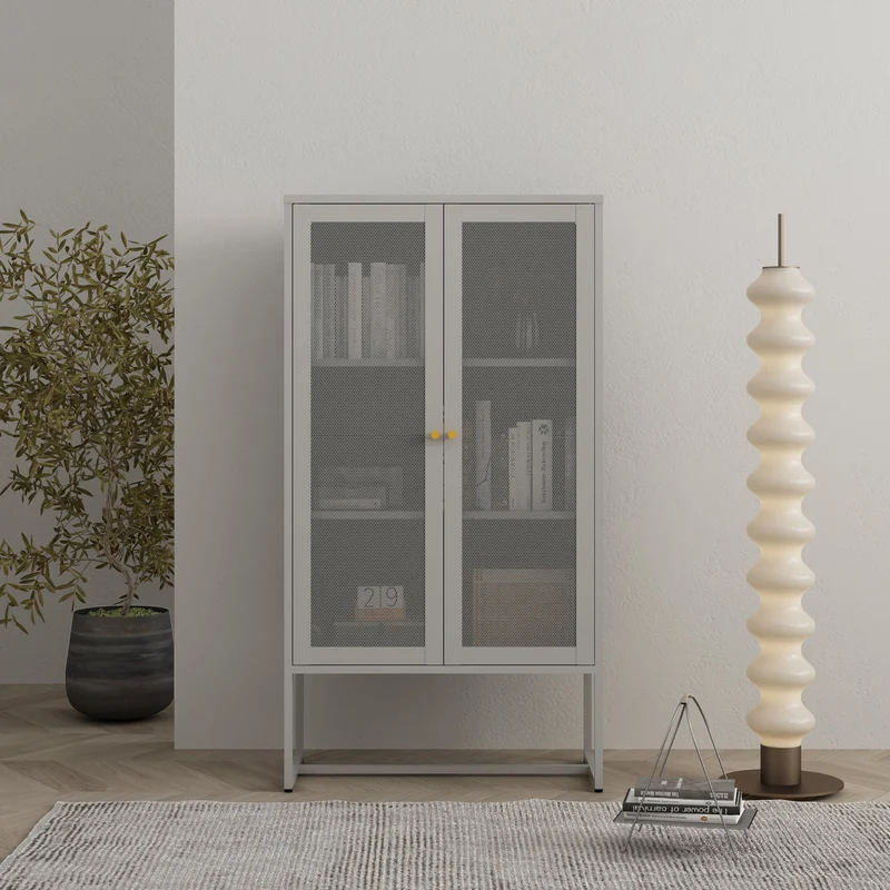 Armario de oficina Sund metal gris [en.casa]