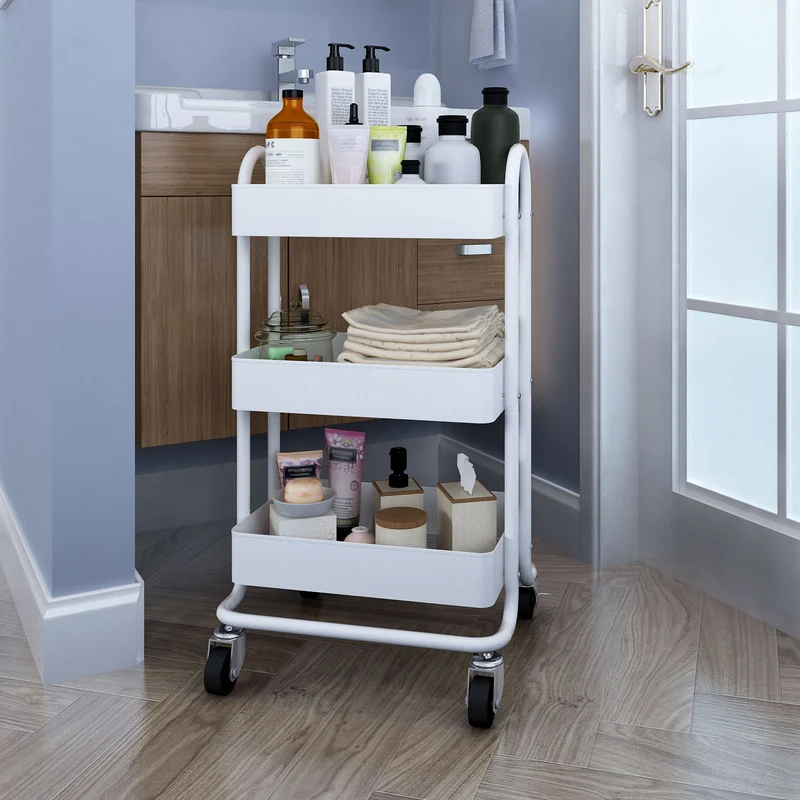 Carro para rollos de cocina Pyhäntä acero [en.casa]