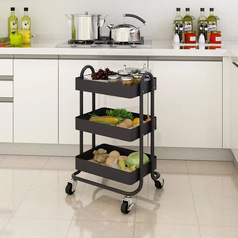 Carro para rollos de cocina Pyhäntä acero [en.casa]