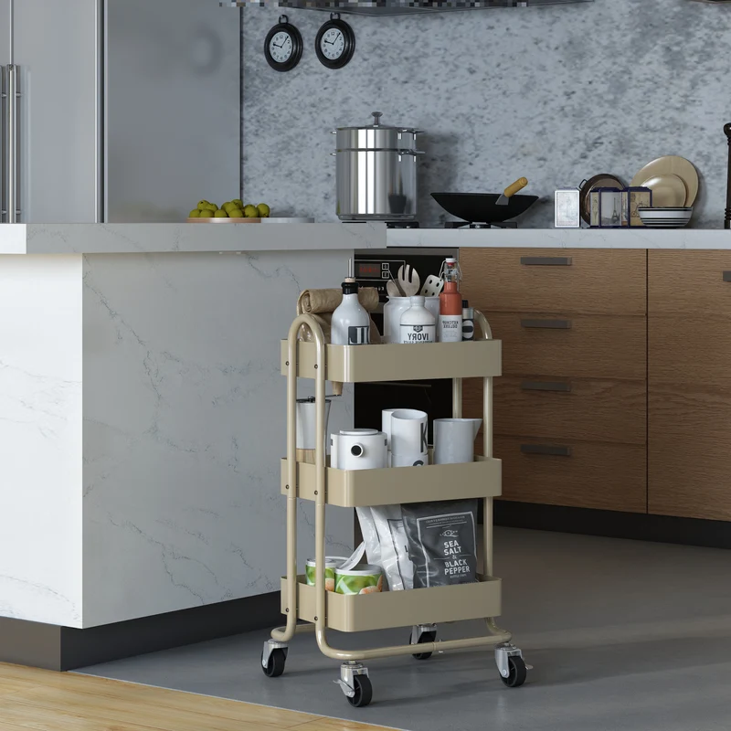Carro para rollos de cocina Pyhäntä acero [en.casa]