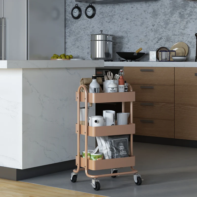 Carro para rollos de cocina Pyhäntä acero [en.casa]