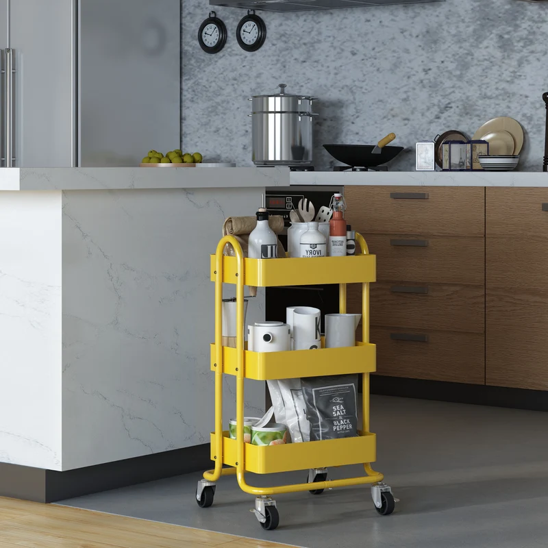 Carro para rollos de cocina Pyhäntä acero [en.casa]
