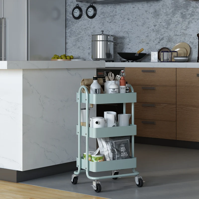 Carro para rollos de cocina Pyhäntä acero [en.casa]