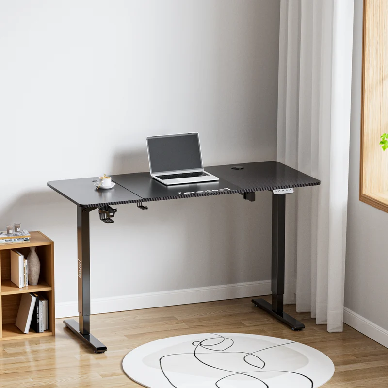 Escritorio ajustable en altura Stryn aglomerado y acero - blanco o negro [pro.tec]