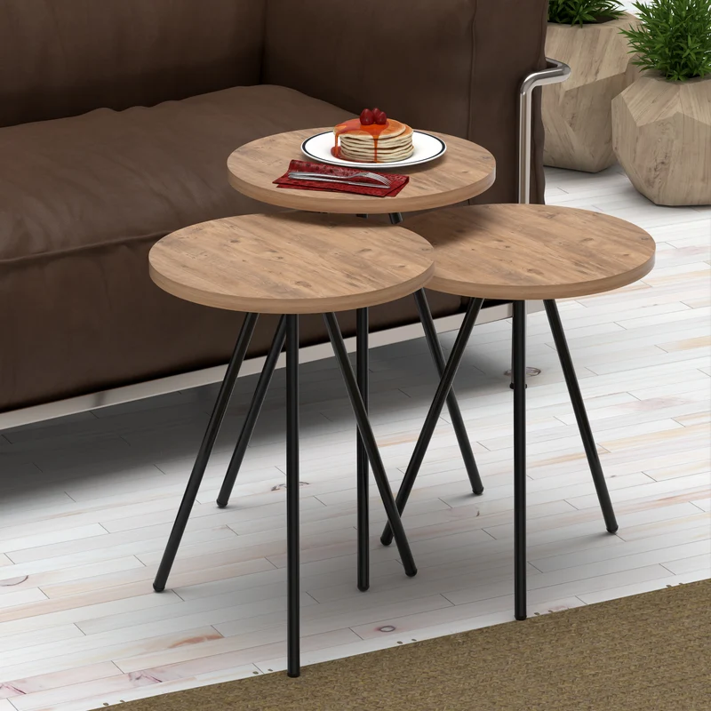 Mesa de comedor Satztisch Ølgod juego de 3 en varios colores [en.casa]