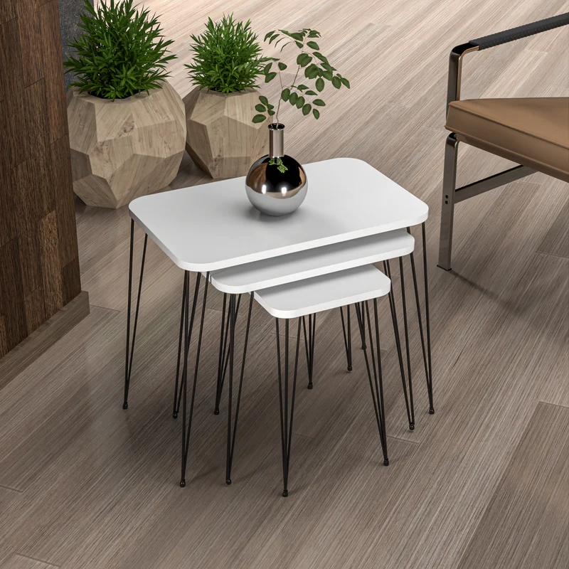 Mesa de comedor Rudkøbing juego de 3 en varios colores [en.casa]