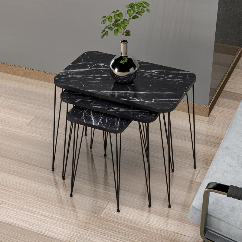 Mesa de comedor Rudkøbing juego de 3 en varios colores [en.casa]