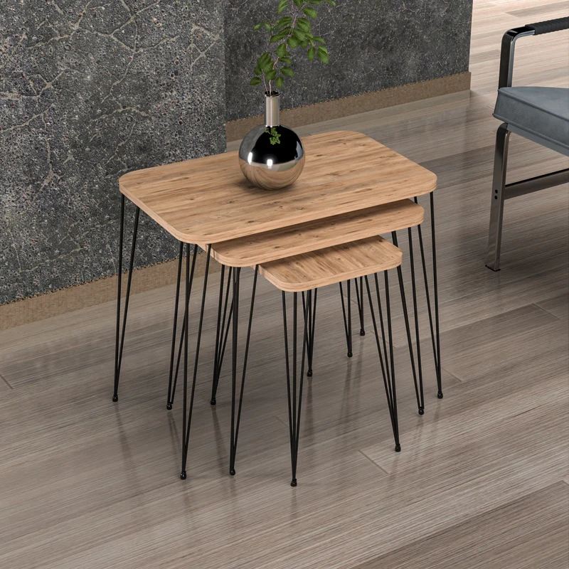 Mesa de comedor Rudkøbing juego de 3 en varios colores [en.casa]