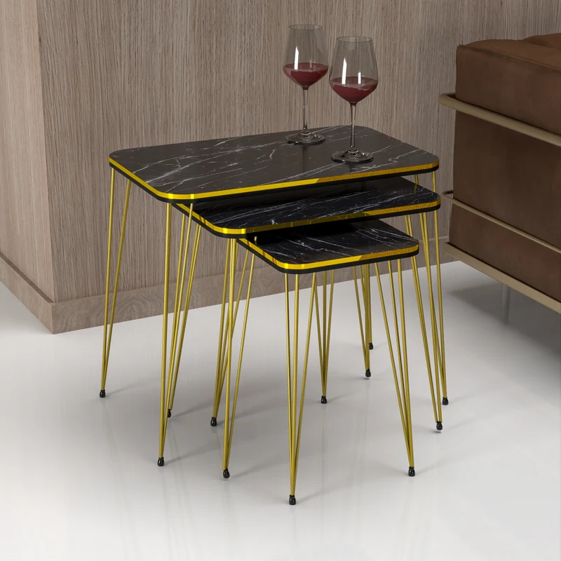 Mesa de comedor Rudkøbing juego de 3 en varios colores [en.casa]