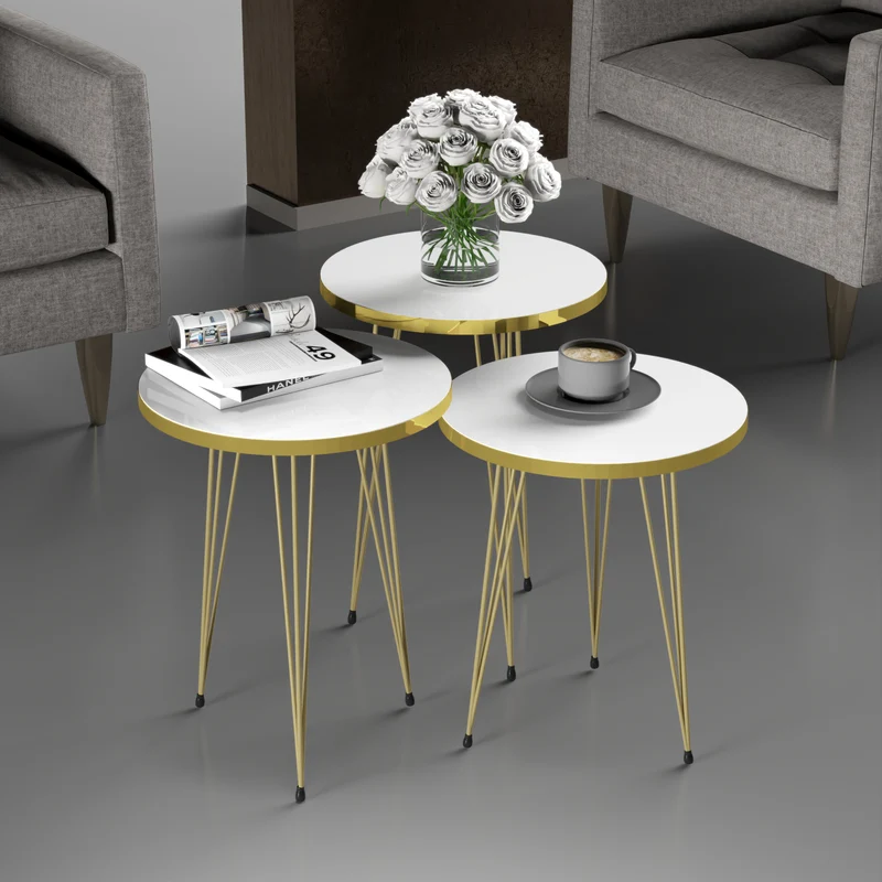 Mesa de comedor Ry juego de 3 en varios colores [en.casa]