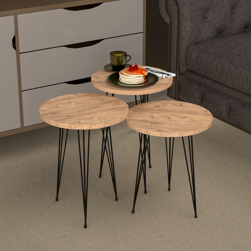 Mesa de comedor Ry juego de 3 en varios colores [en.casa]