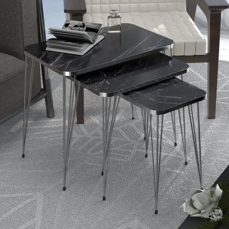 Mesa de comedor Samsø juego de 3 en varios colores [en.casa]