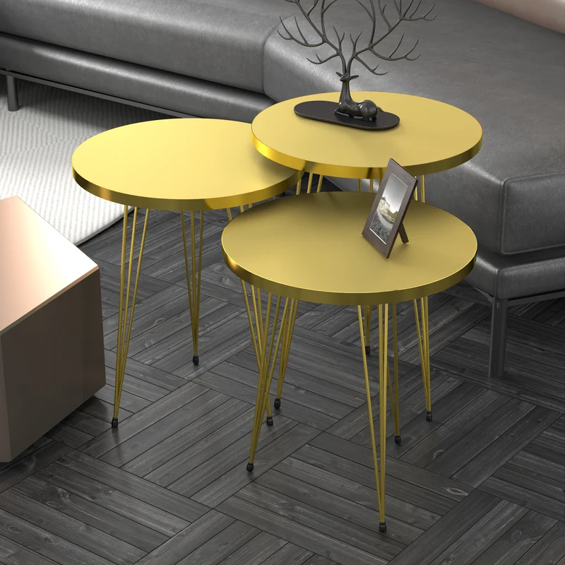Mesa auxiliar Skibby en juego de 3 piezas en varios colores [en.casa]