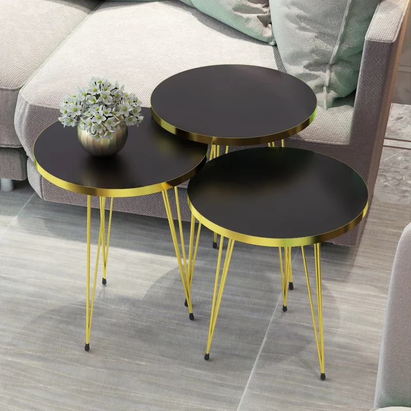 Mesa auxiliar Skibby en juego de 3 piezas en varios colores [en.casa]