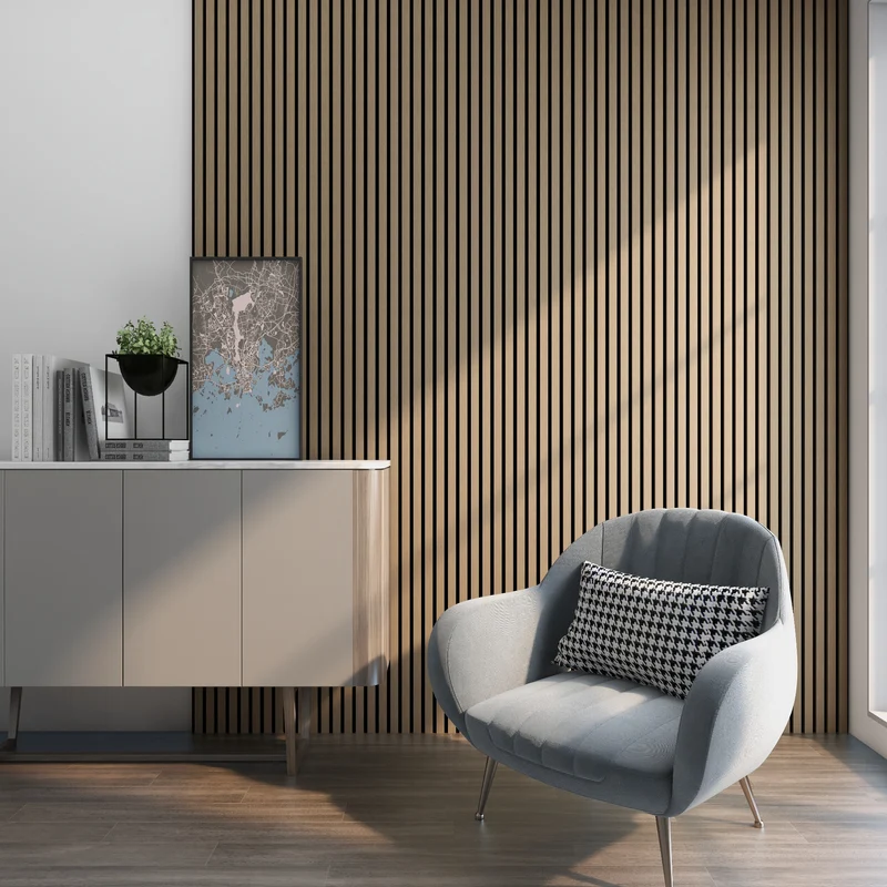 Set de 4x paneles de pared Vang acústico MDF 120x60x2cm (2,88 m²) - [NEU.HOLZ]