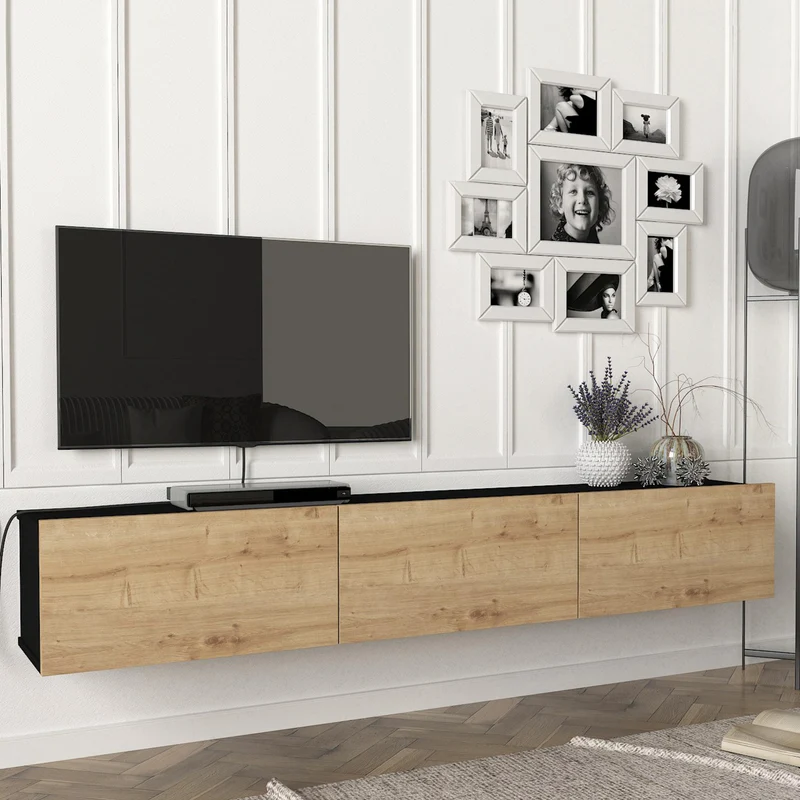 Mueble de televisión Vihti 180x31x29,5cm en varios colores [en.casa]