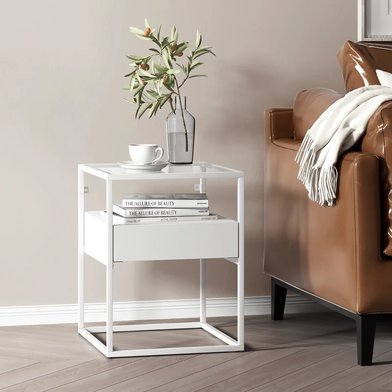 Mesa auxiliar Vissenbjerg con cajón en varios colores [en.casa]