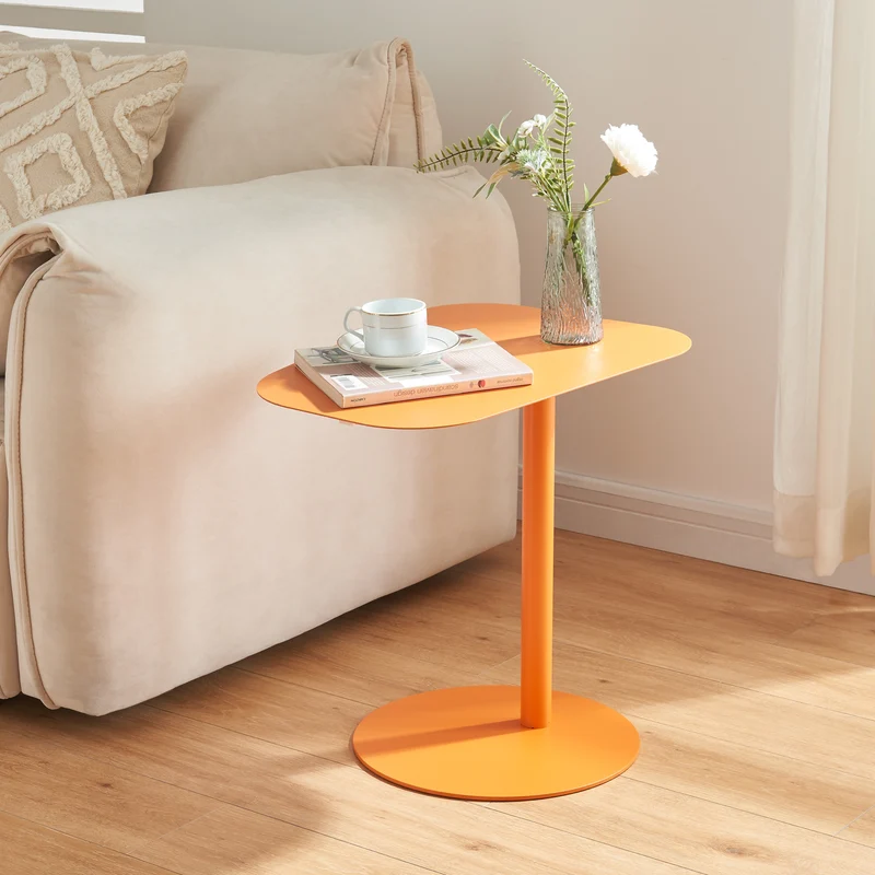 Mesa auxiliar Nastätten trapezoidal interior/exterior metal 50x50x38cm [en.casa]