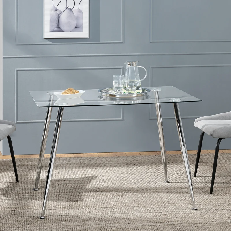 Mesa de cristal Hyrynsalmi en varios colores [en.casa]