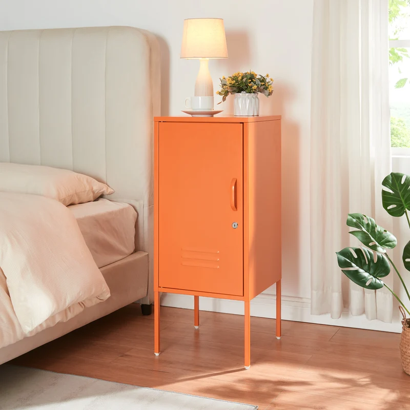 Mesita de noche Hausjärvi 82x35x35 cm acero [en.casa]