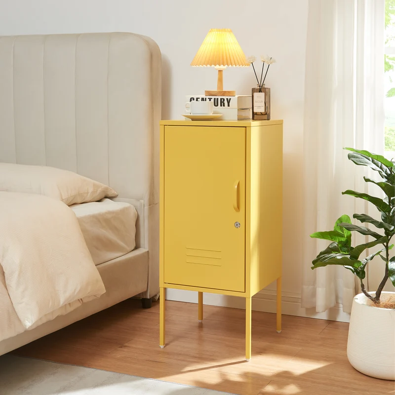 Mesita de noche Hausjärvi 82x35x35 cm acero [en.casa]